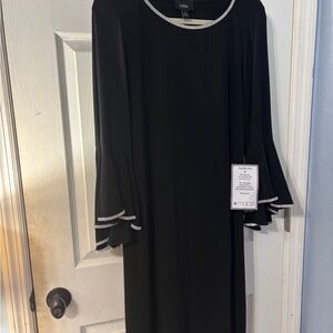 MSK Black Sheath Dress with Bell Sleeves